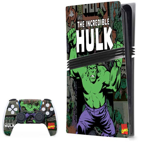 Marvel Classic Comics Hulk Fighter Vintage PS5 Pro Bundle Skin